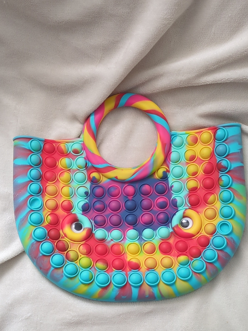 Kids Rainbow Silicone Pop-It Handbag - Multicolor Fidget Purse